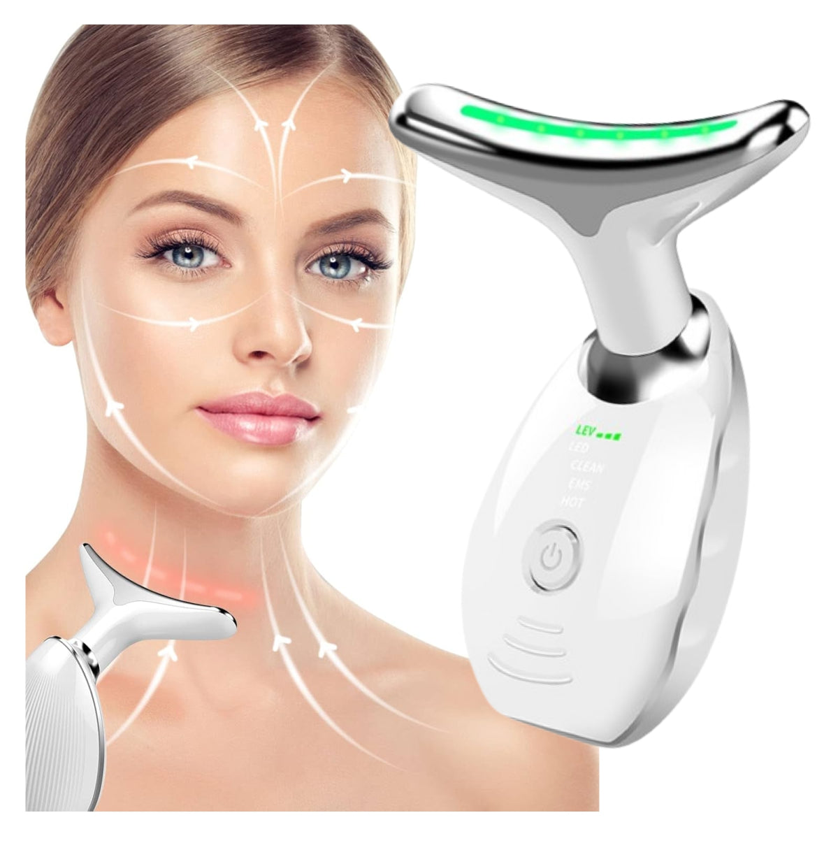 ✨ Combo Rejuvenecedor 2 en 1 ✨ 💆‍♀️ Masajeador Facial Antiedad + Molde de Hielo Facial ❄️